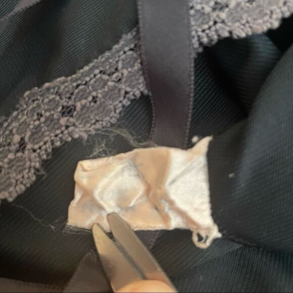 VINTAGE Lace Trim Nylon Slip Dress Gray - Picture 6 of 8